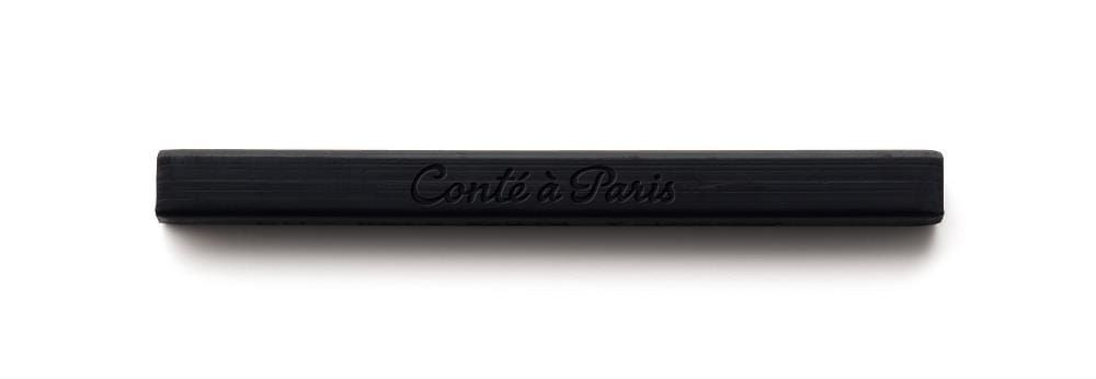 Set zwarte Conte à Paris tekenpotloden met een afbeelding van een zwarte kat op een straat met kinderkopjes.
