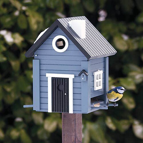 Voederhuisje/ nestkastje (blauw huisje)