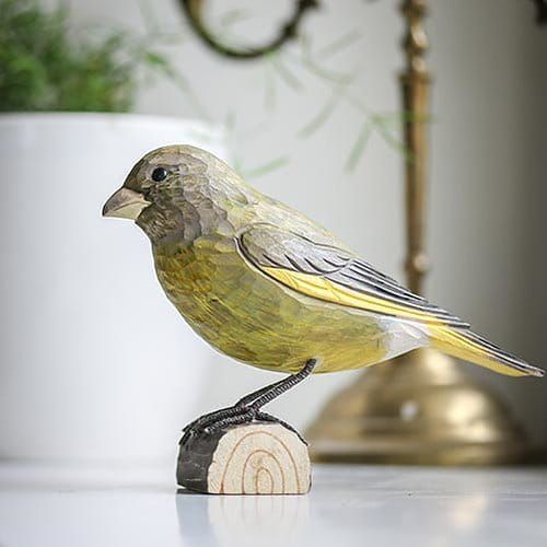 Groenling hout/ handgemaakt