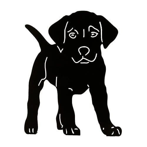 Silhouet staande pup