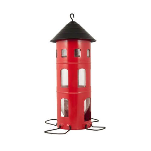 Voederhuisje metaal rood