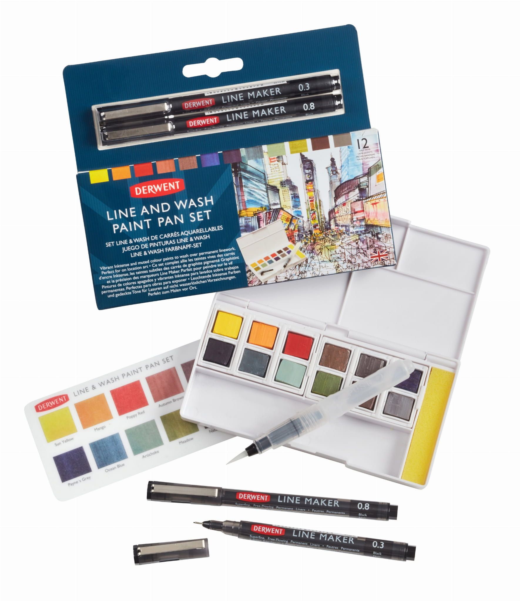 Derwent - Line and Wash Paint Pan Set