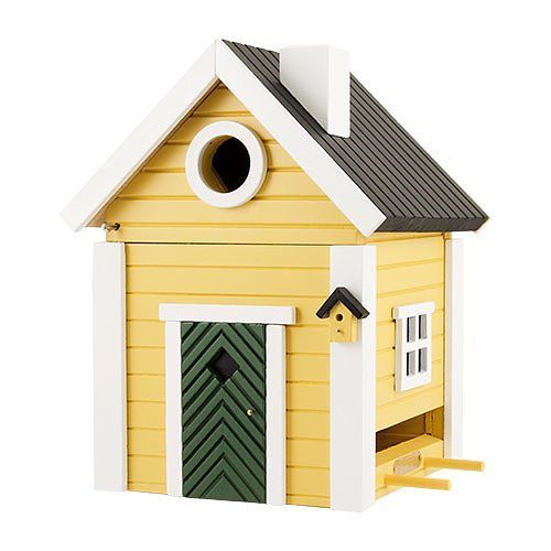 Voederhuisje/ nestkastje (geel huisje)