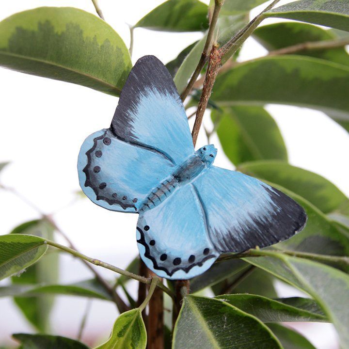 Vlinder Boomblauwtje hout/ magnetisch