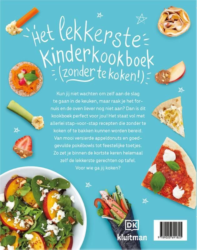 Cover of a cookbook with various colorful no-cook dishes. Text: 