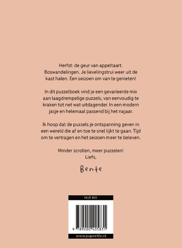 Bente van de Wouw; Het cozy puzzelboek voor knusse herfstdagen