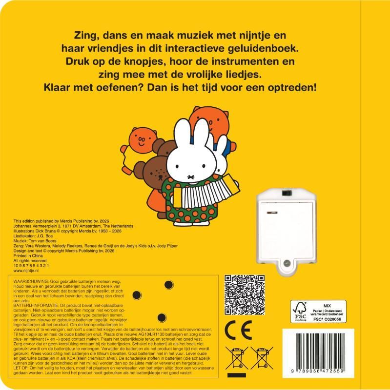 Dick Bruna; Geluidenboek, dansen en zingen met nijntje