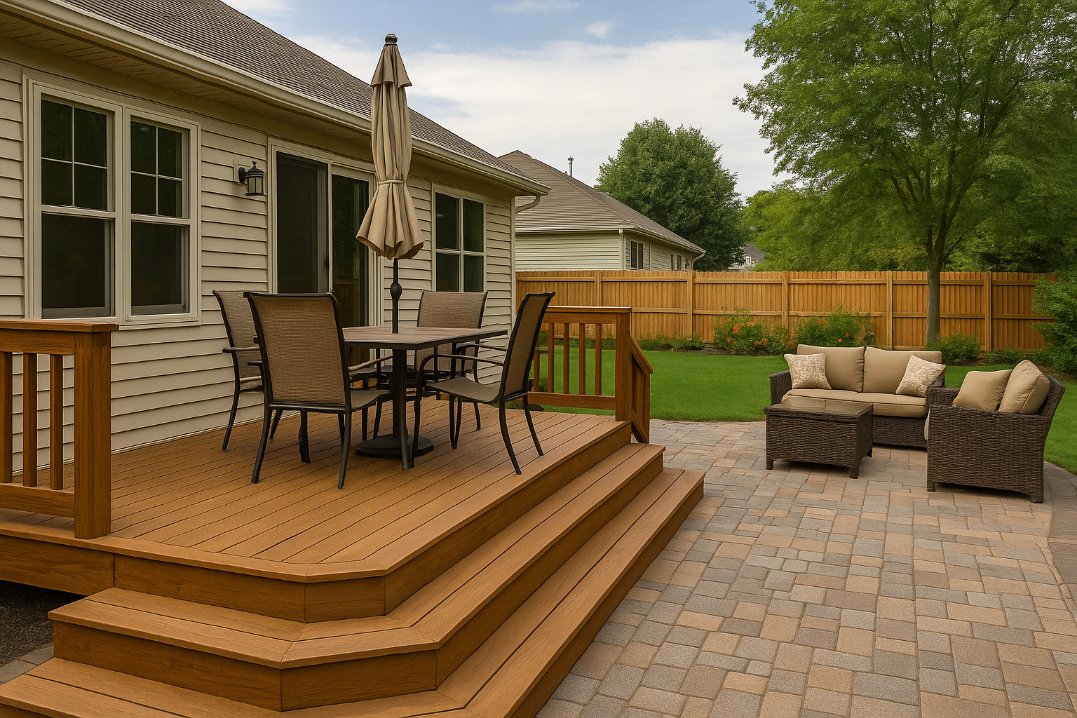 Custom deck and patio outdoor living space in Ogden, Utah