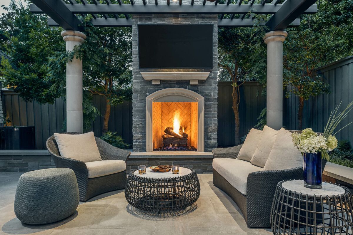 Custom outdoor fire pit patio completed by J.J. Remodeling in Ogden, Utah