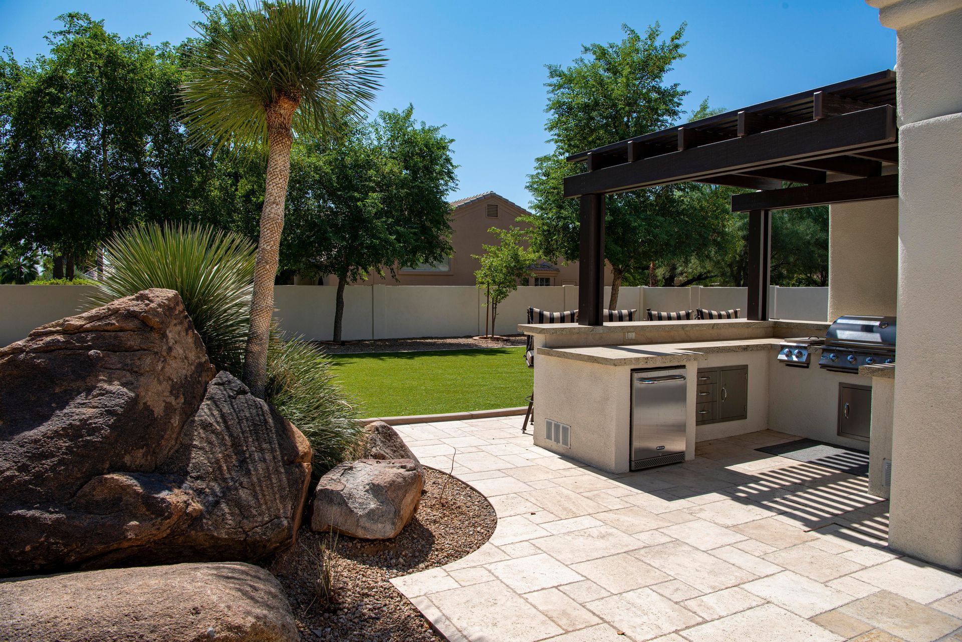 Custom outdoor kitchen and pergola remodeling in Ogden, Utah