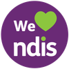 A purple circle featuring the white text 