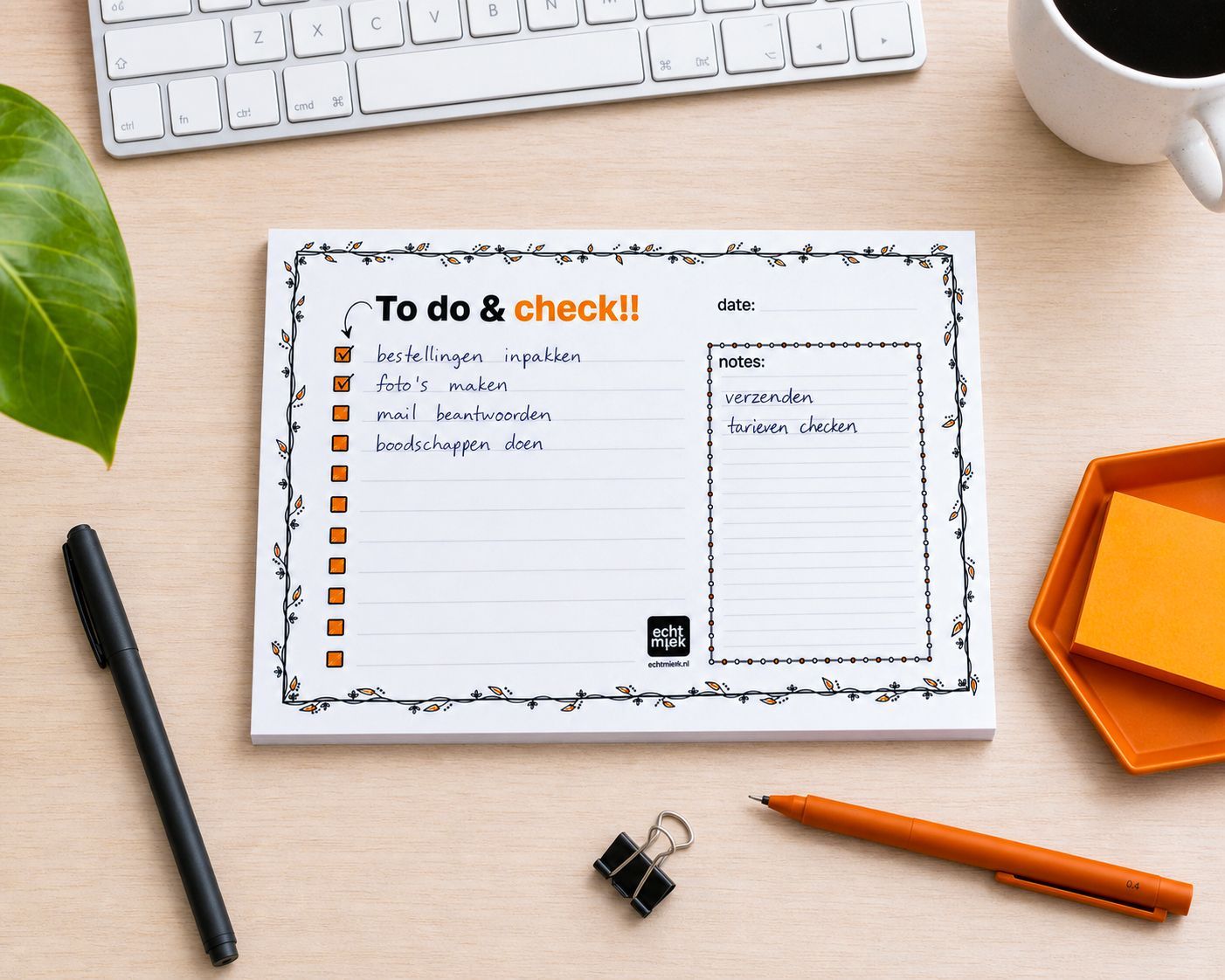 checklist op bureau - EchtMiek 