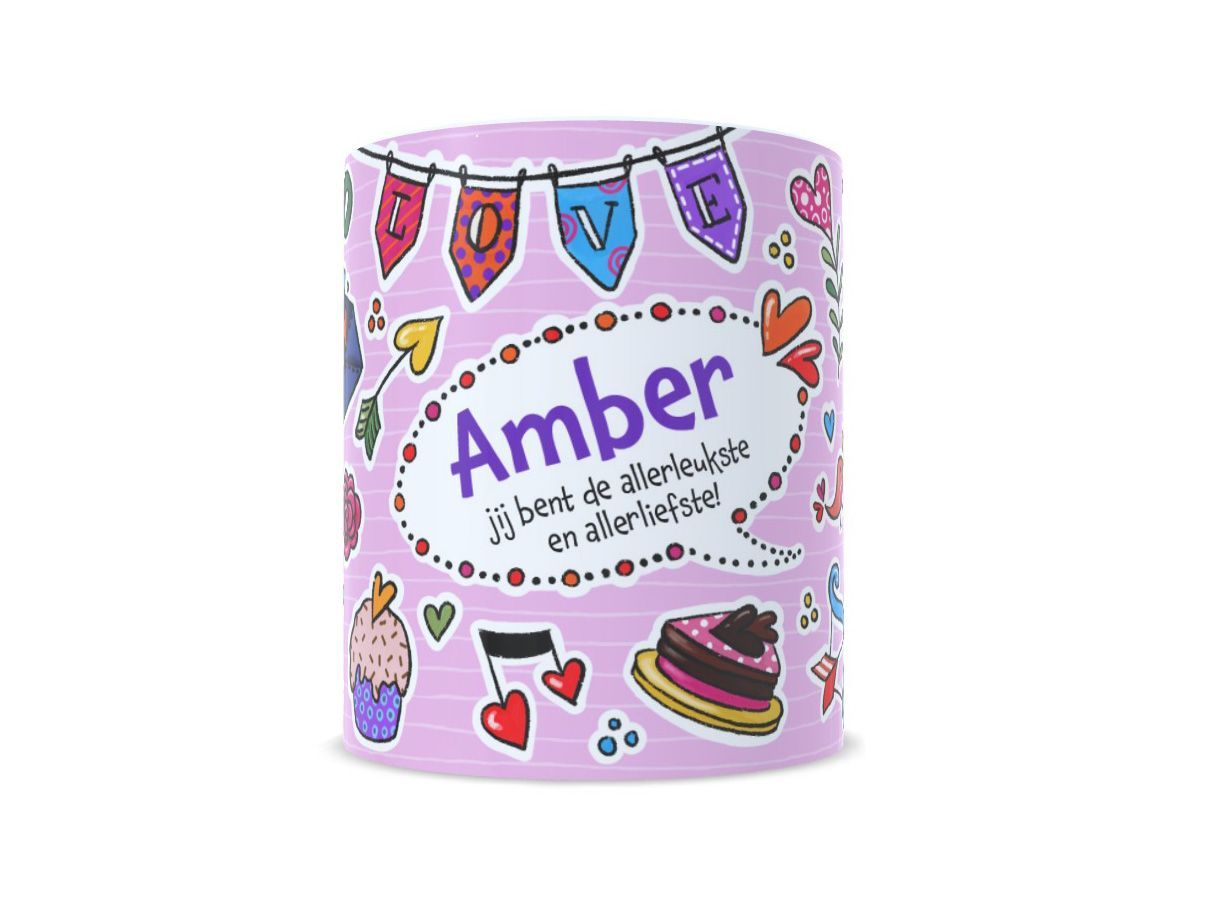 Gepersonaliseerde mok met naam Amber
