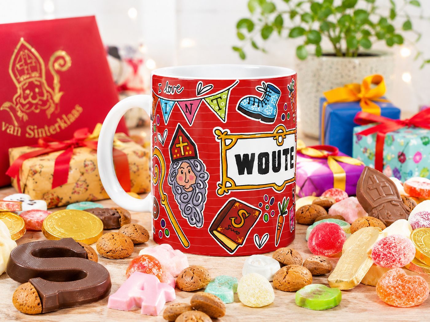 Persoonlijke Sinterklaas mok met naam Wout als cadeau
