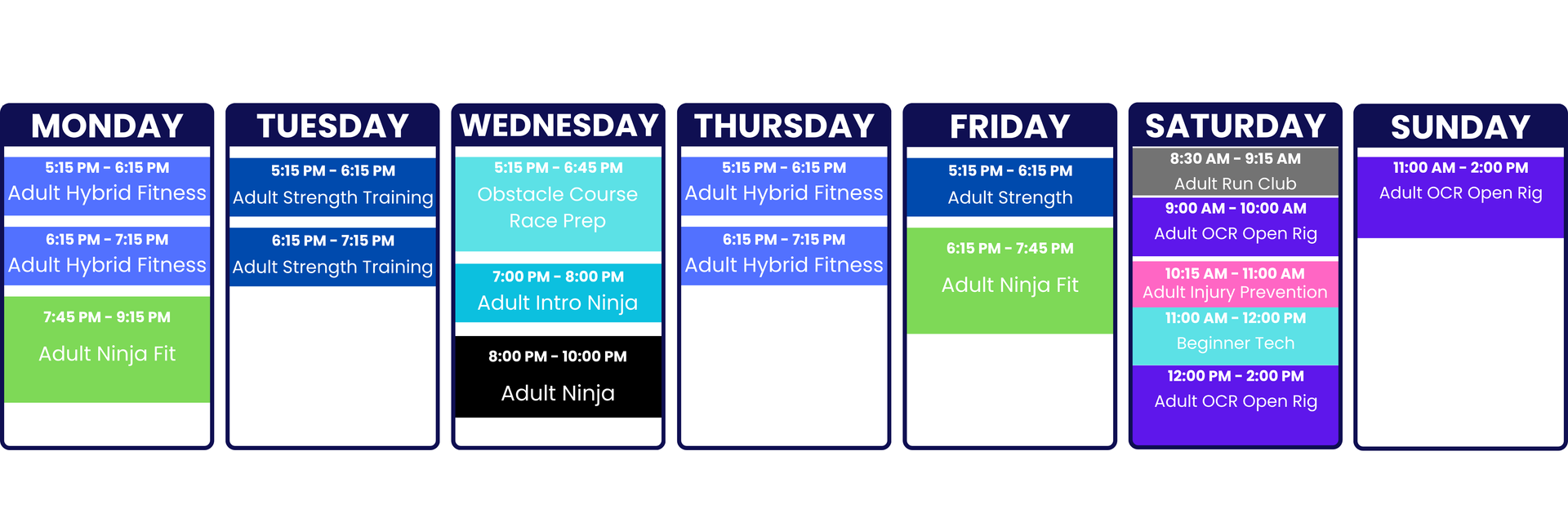 A calendar showing the days of the week including monday tuesday wednesday thursday friday and saturday