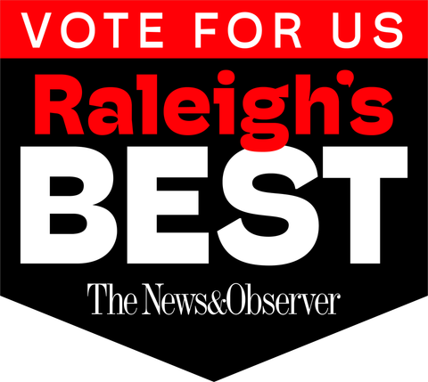 Raleigh's Best vote-for-us badge with The News & Observer logo in red, white, and black