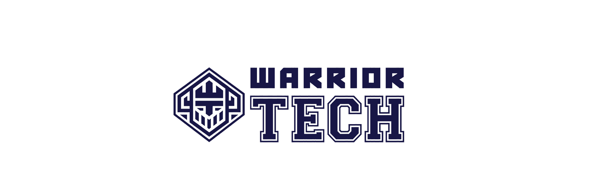 A logo for warrior tech is shown on a white background