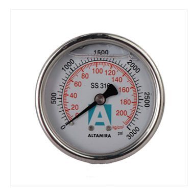 Manómetro con glicerina de 0-3000 psi, Altamira
