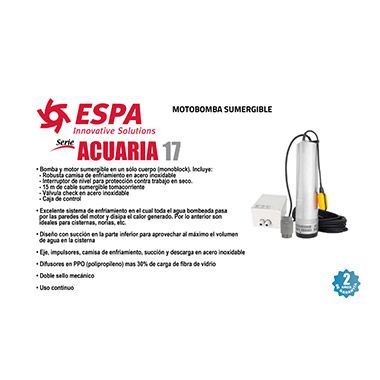 Motobomba sumergible serie acuaria 17