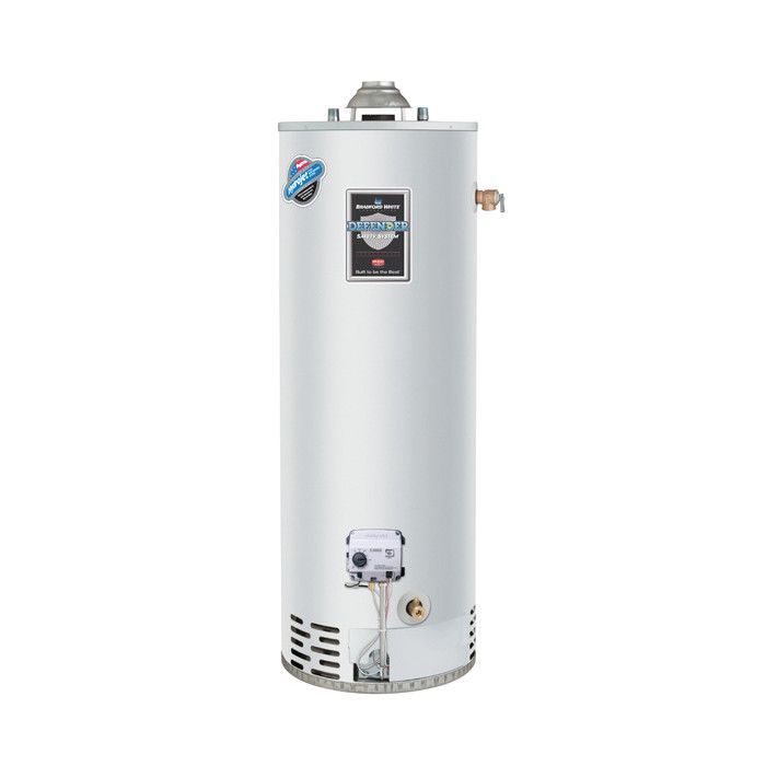 A white gas water heater on a white background