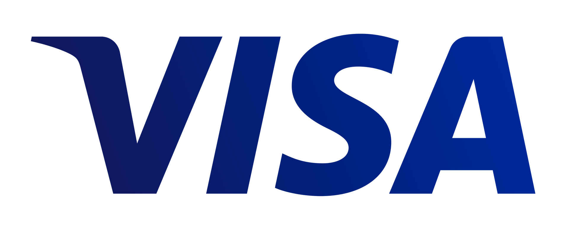A blue visa logo on a white background