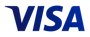 A blue visa logo on a white background