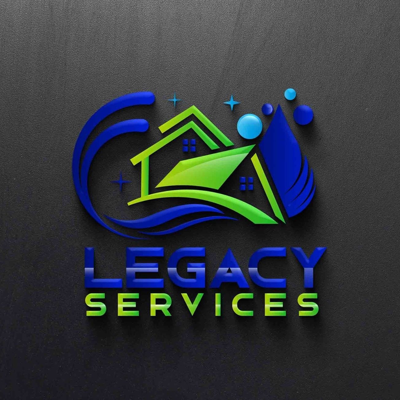 A 3D logo with the text 