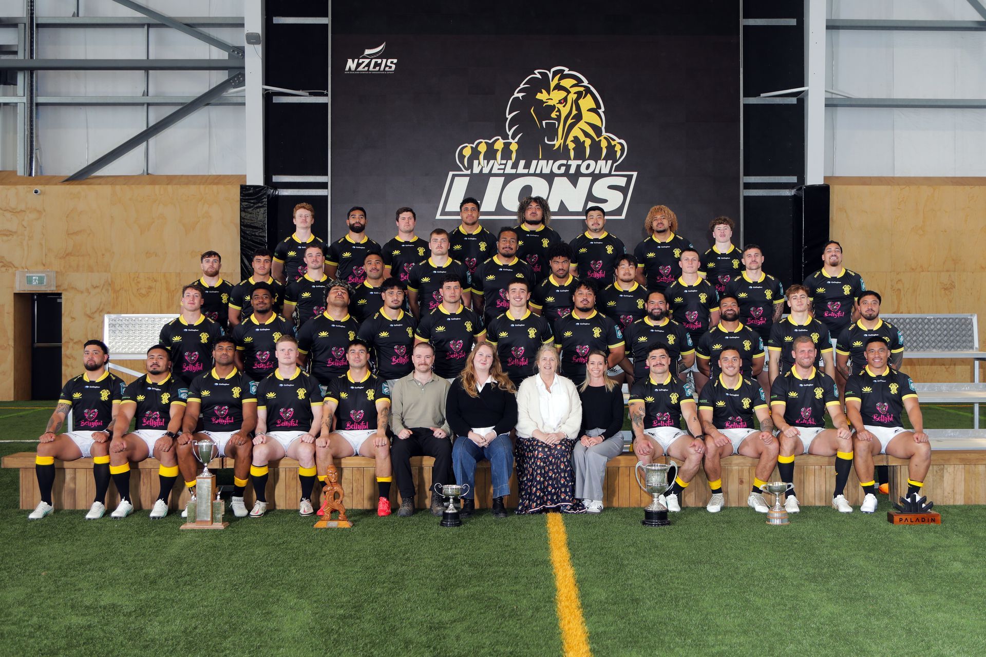 Wellington Lions rugby team group photo, sponsored by RobLawMax Recruitment