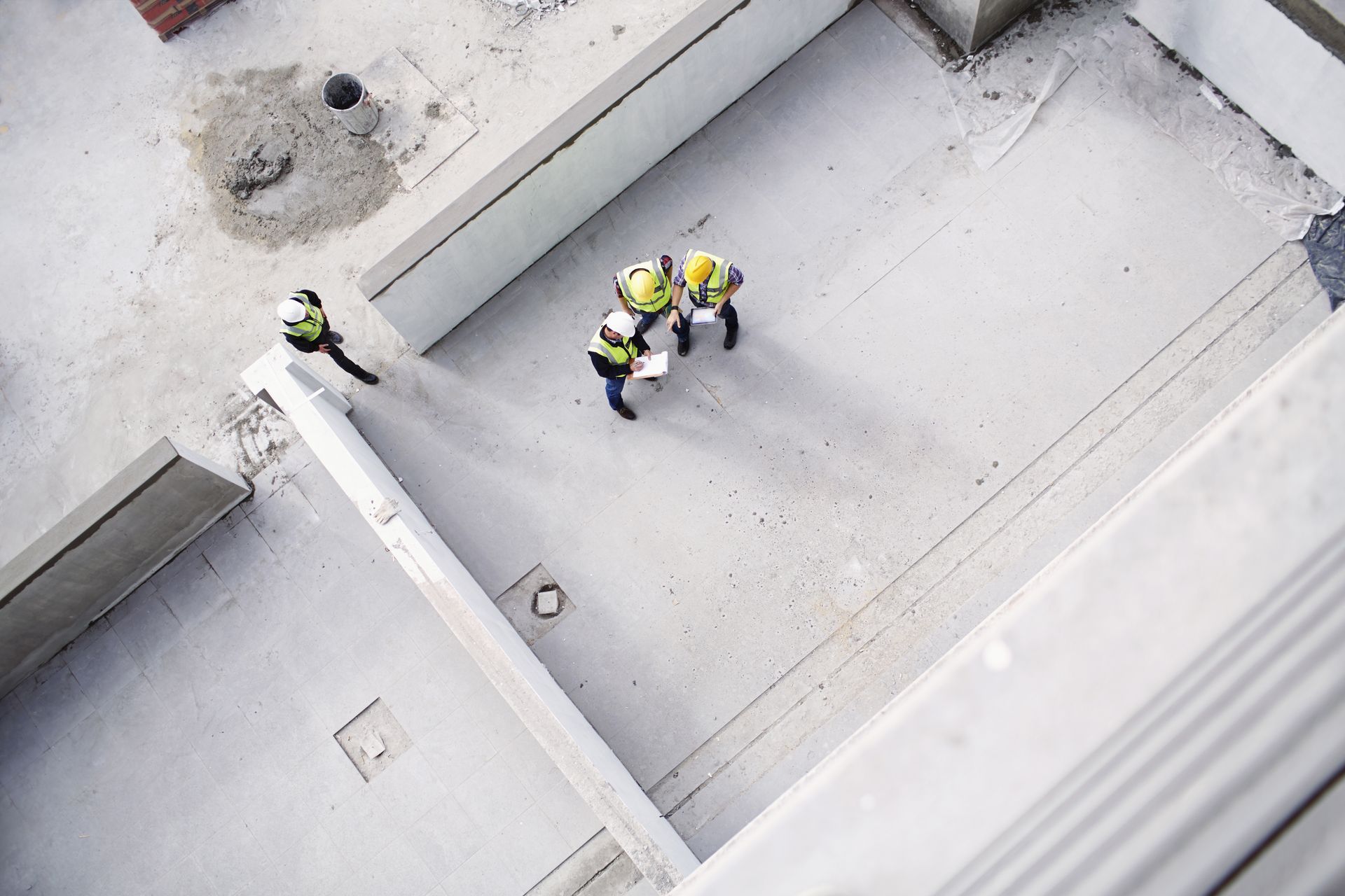 Health and safety workers on a building site