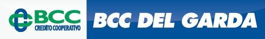 Logo della BCC Garda, un'organizzazione di forze dell'ordine, con emblema verde e testo blu scuro.