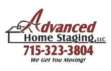 Logo for Advanced Home Staging, LLC with phone number and tagline 