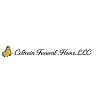 Logo for Coltrain Funeral Home, LLC, featuring a yellow butterfly and cursive text.