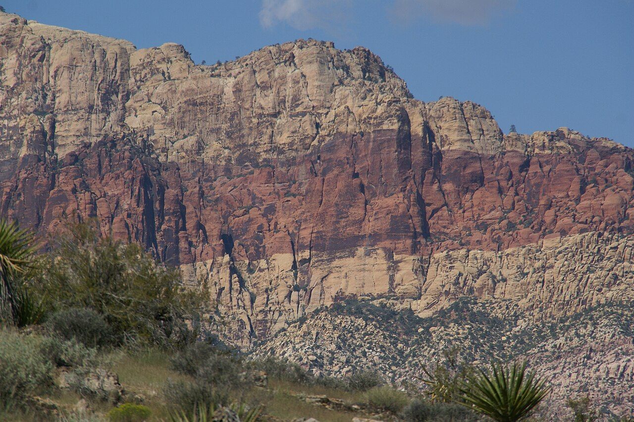 Sandstone cliffs along the Red Rock Canyon scenic drive near Las Vegas
