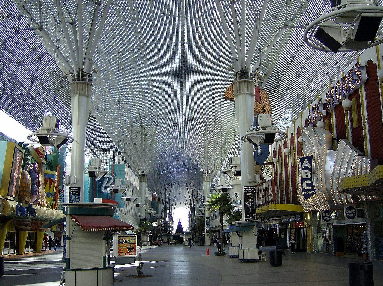 The block-long LED canopy over Fremont Street in downtown Las Vegas