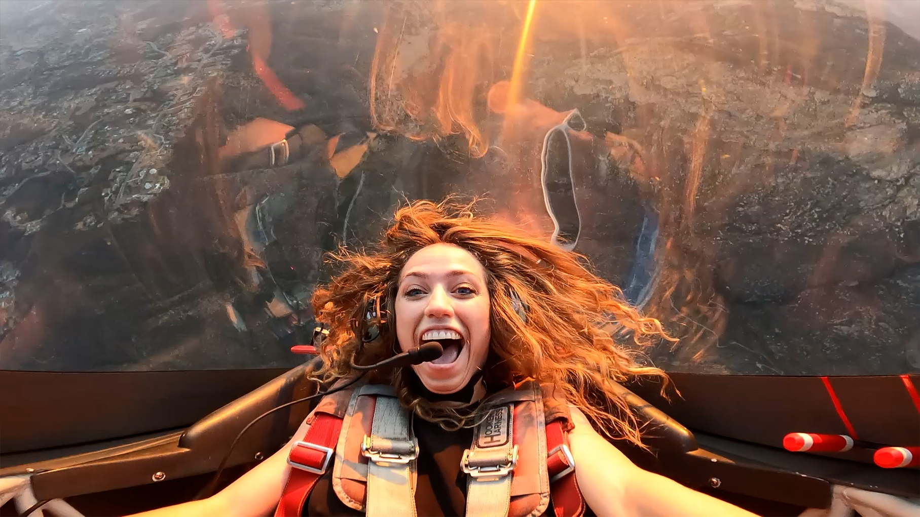 Guest flying inverted over the canyon