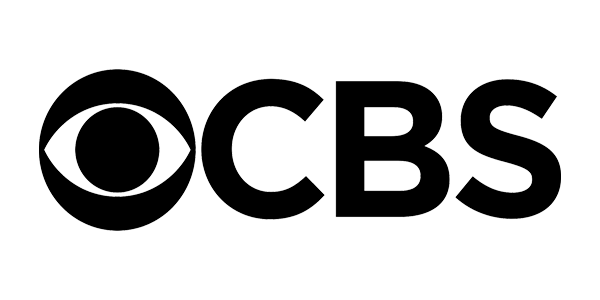 A black and white logo for cbs with an eye in the middle.