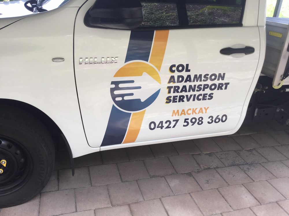 A White Col Adamson Transport Services Truck — Col Adamson Transport Services in Farleigh, QLD