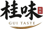 GUI TASTE logo with black Chinese characters and a red seal on white background