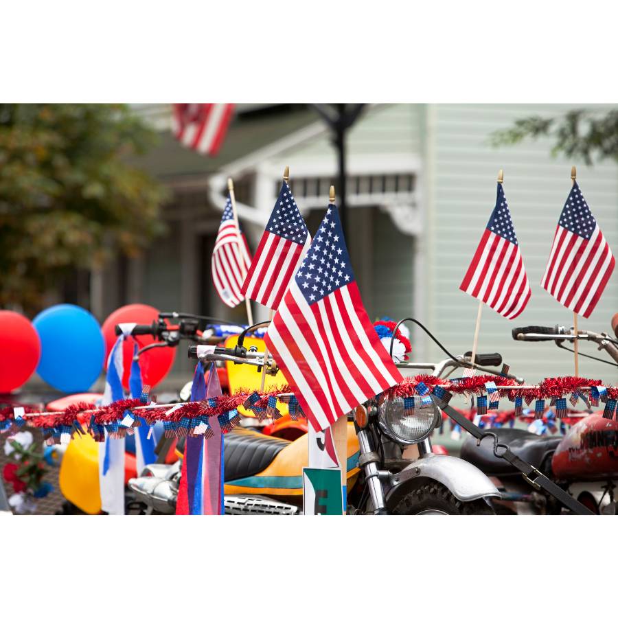 photo of a 4th of july parade. 
