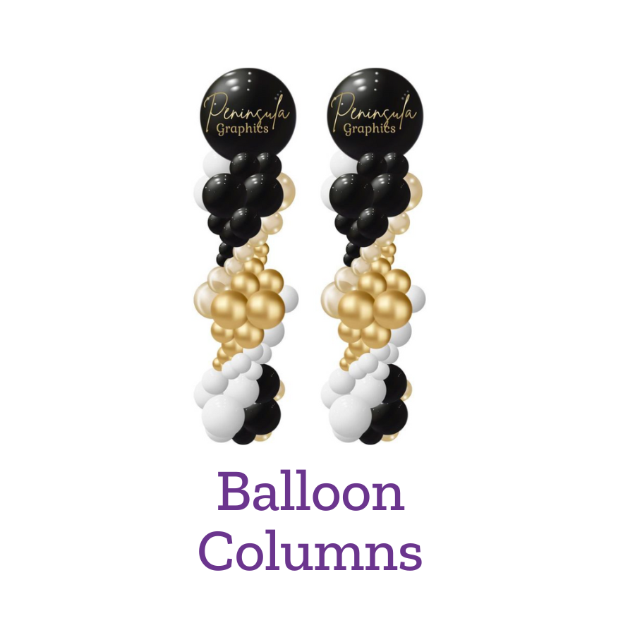 A variety of choices of balloon columns.