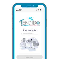 A cell phone with a laundry app on it.