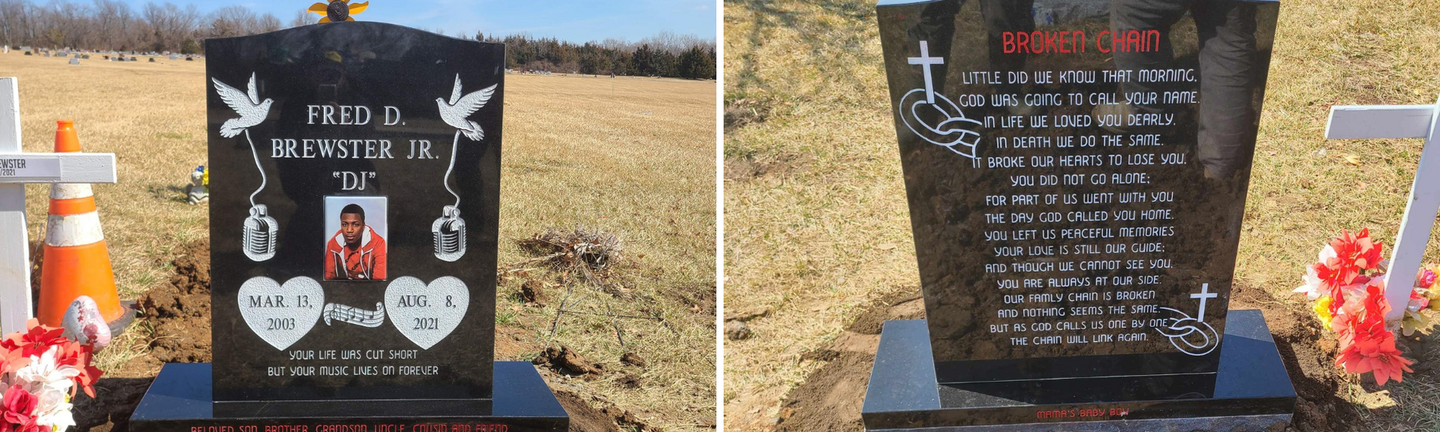 upright headstone collage