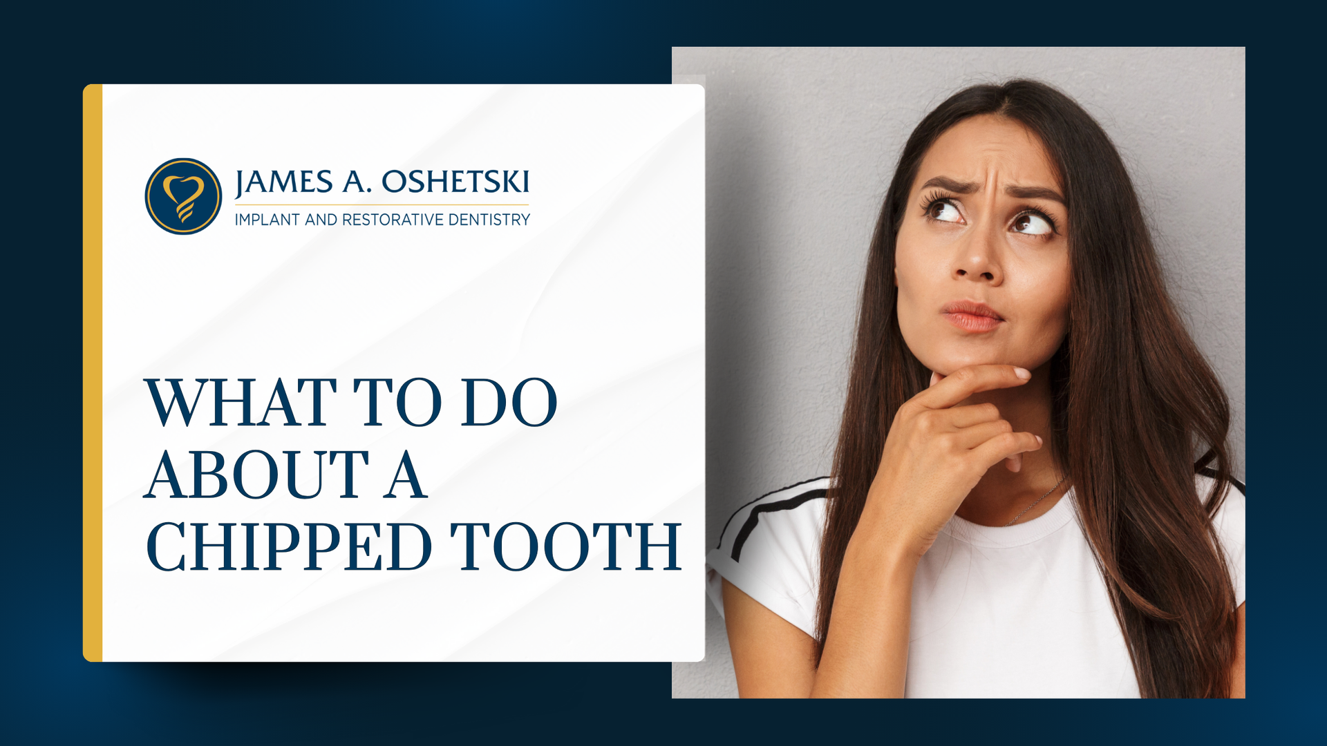 Slide with dental office logo and title
