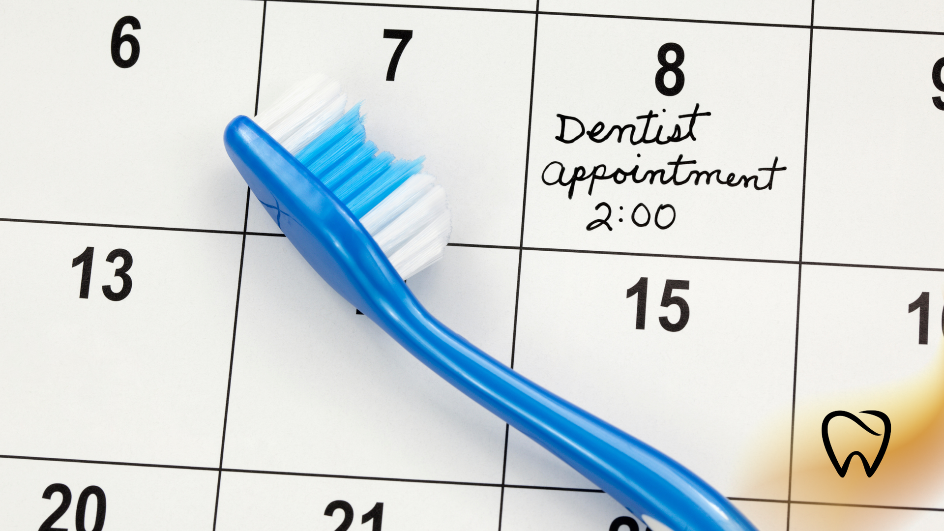 Blue toothbrush on a calendar marked