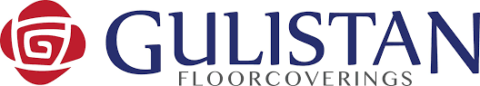 Gulistan Floorcoverings logo with red emblem and blue text on a white background