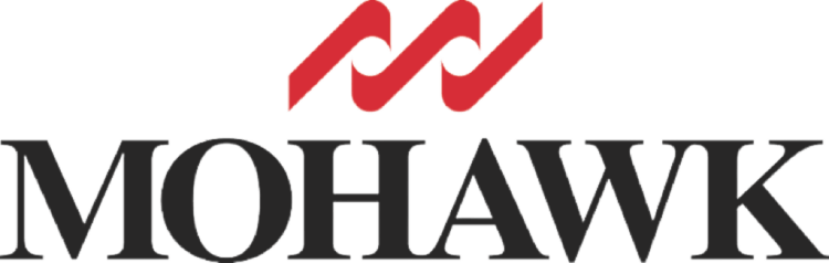 Mohawk logo in black with red wavy emblem above the wordmark