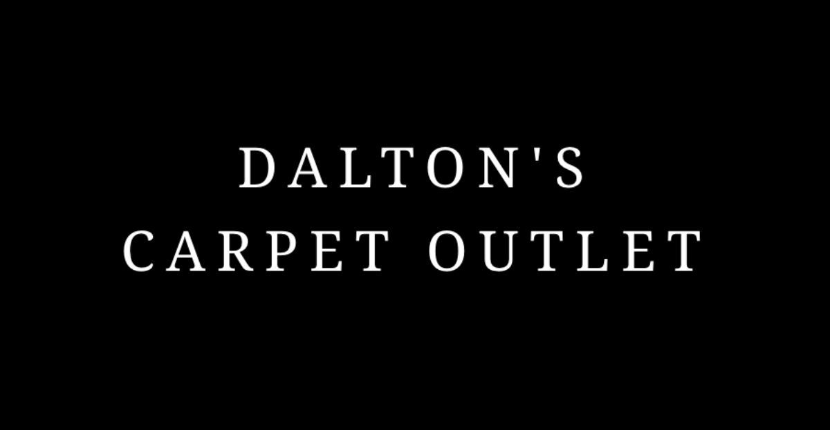 White text reading “Dalton’s Carpet Outlet” on a black background
