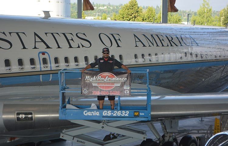 Man on lift in front of