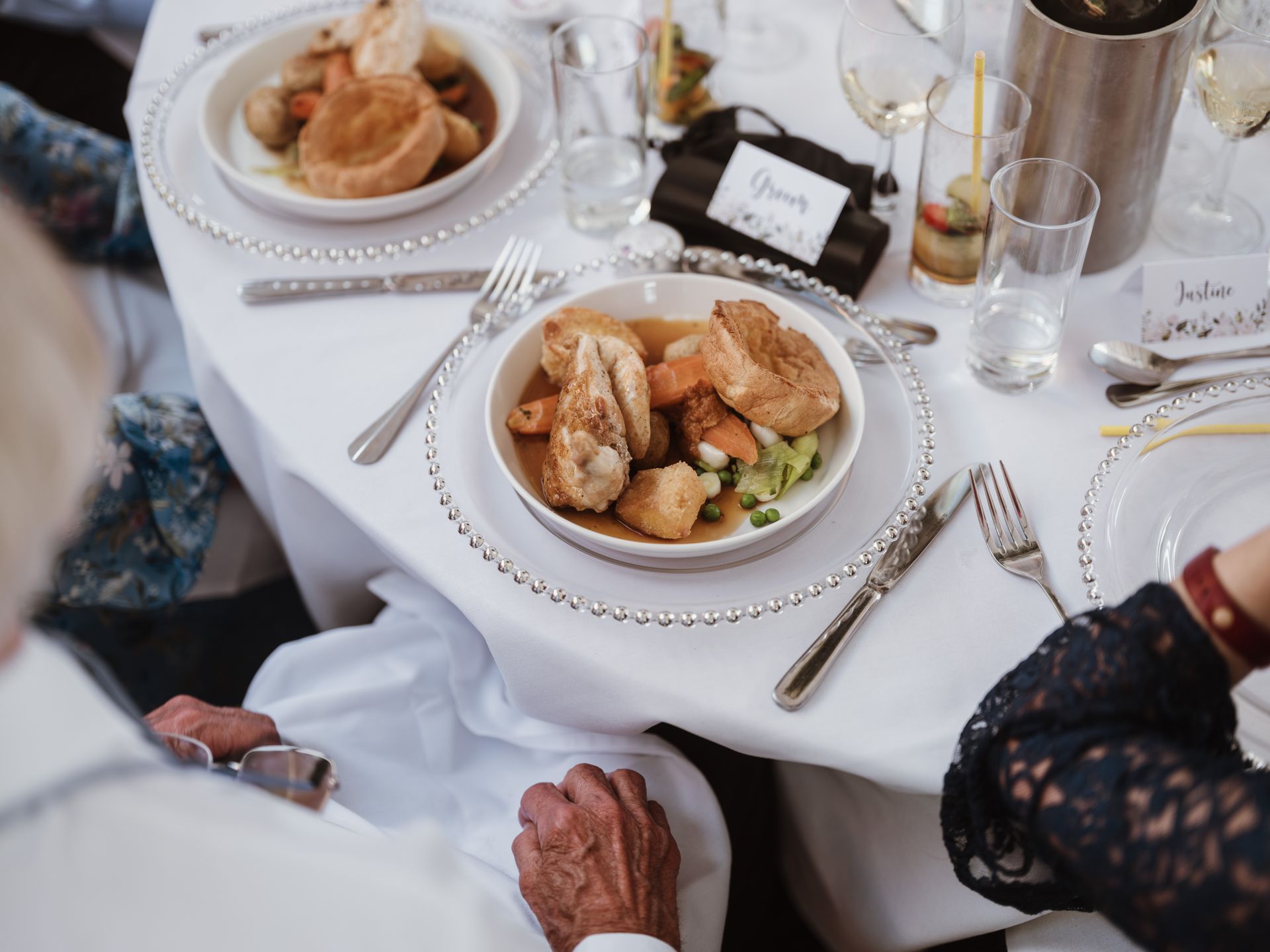 The roast dinner for the wedding breakfast