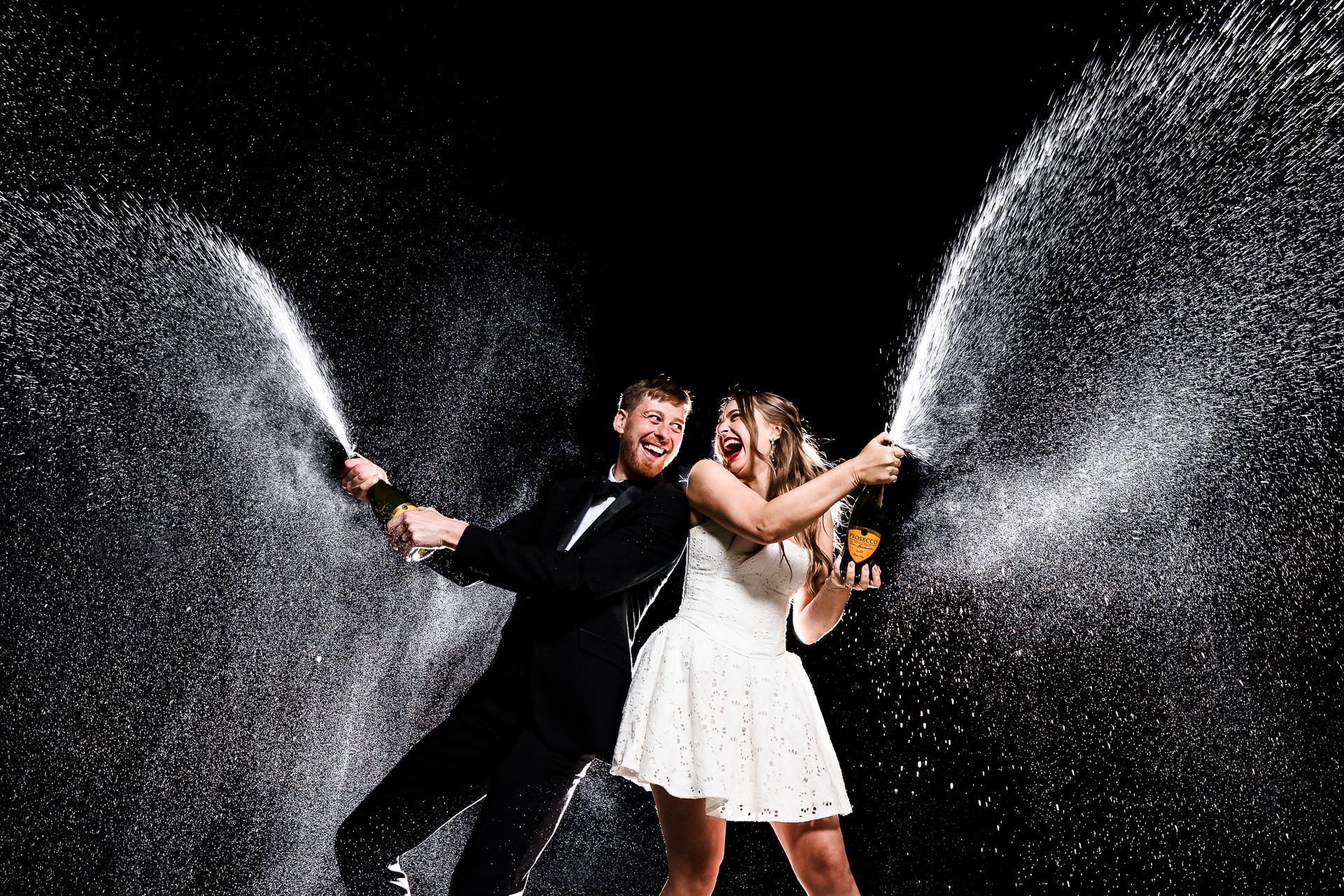 A spectacular outdoor champagne spray photo
